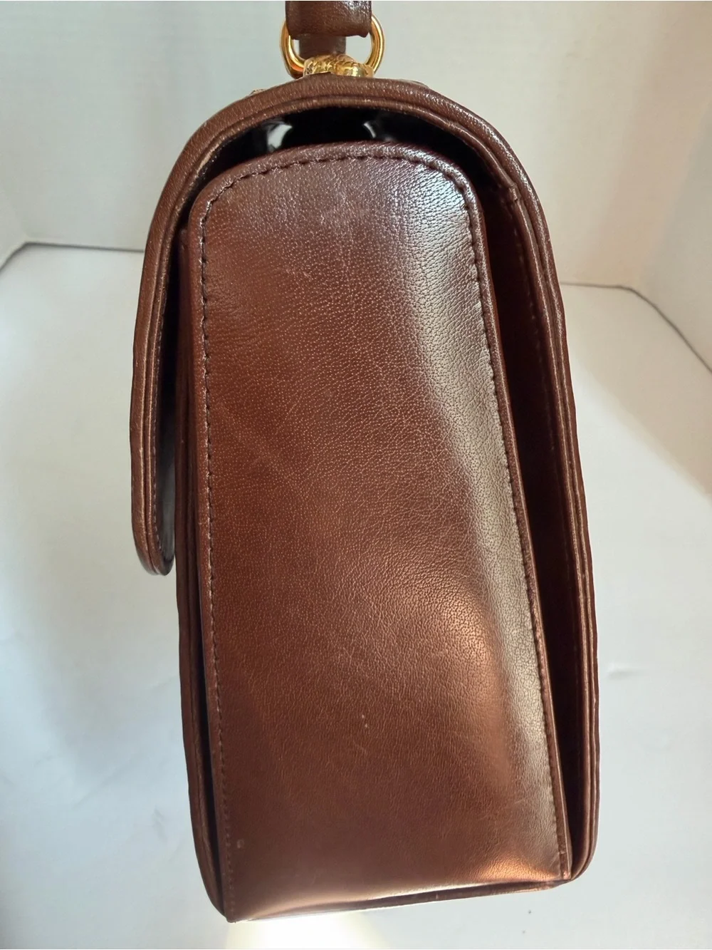 Classic Two-Tone Brown Croc Top-Handle Bag